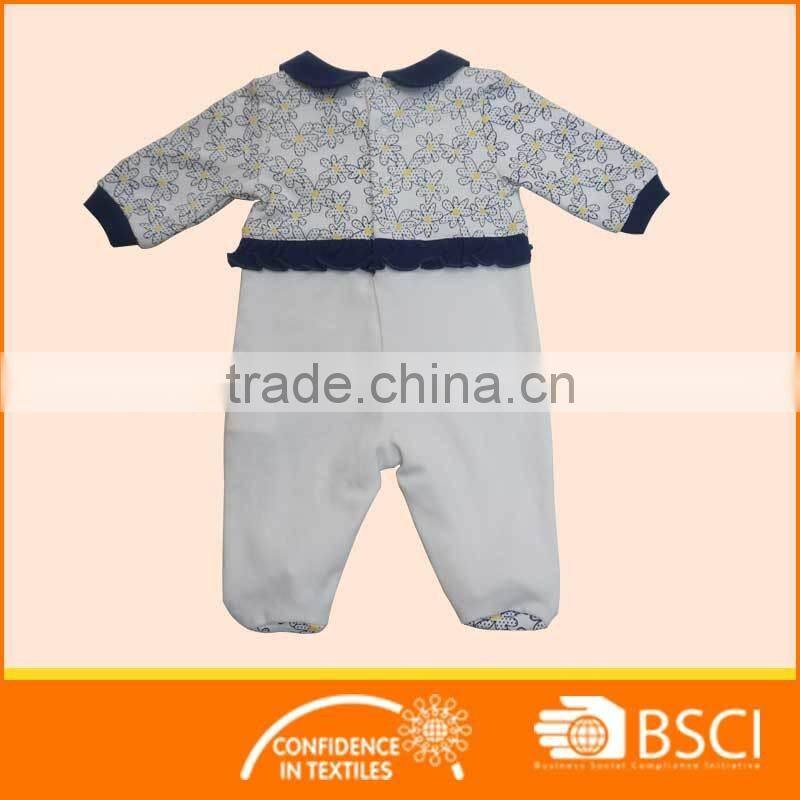 New Fashion Floral Long Sleeved Cotton Baby Clothes Romper