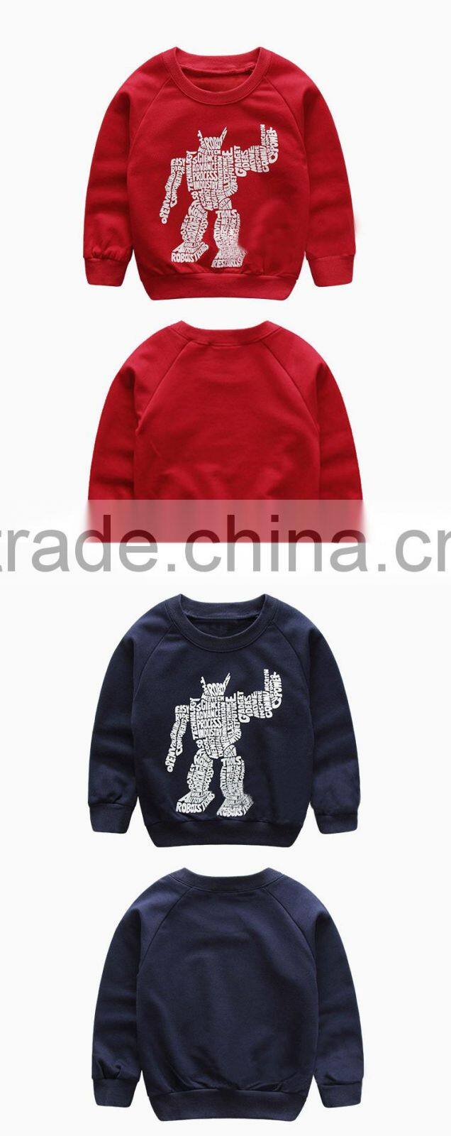 Toddler Kids printed pullover sweatshirt fleece or terry fabric long sleeve baby boys jumper for spring or autumn season