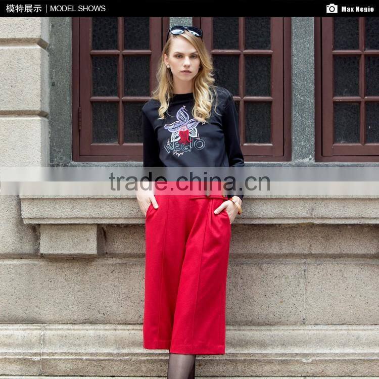 Fashion sweatshirt embroidery coat red for custom sweatshirt