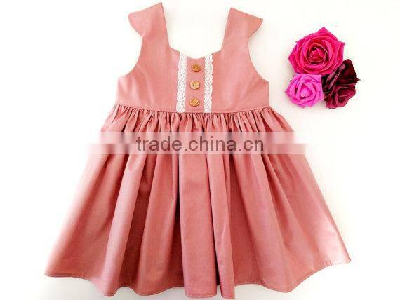 New Design Cotton Linen Sleeveless Lovely Baby girls dresses