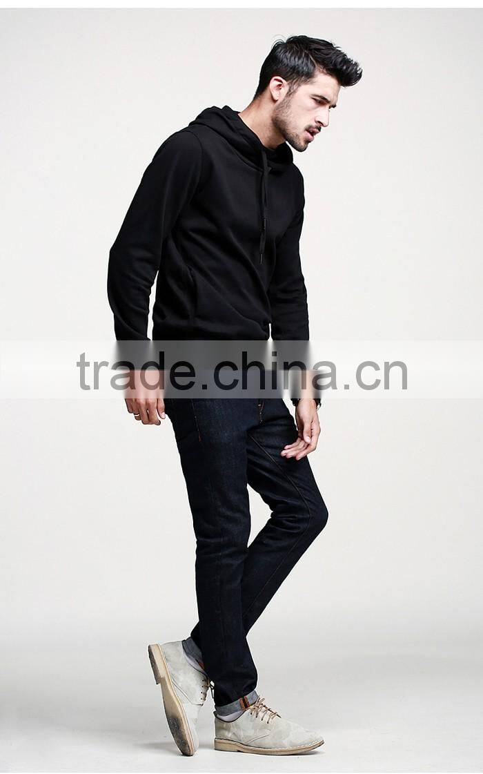 High quality black plain stylish custom cowl neck hoodies for men