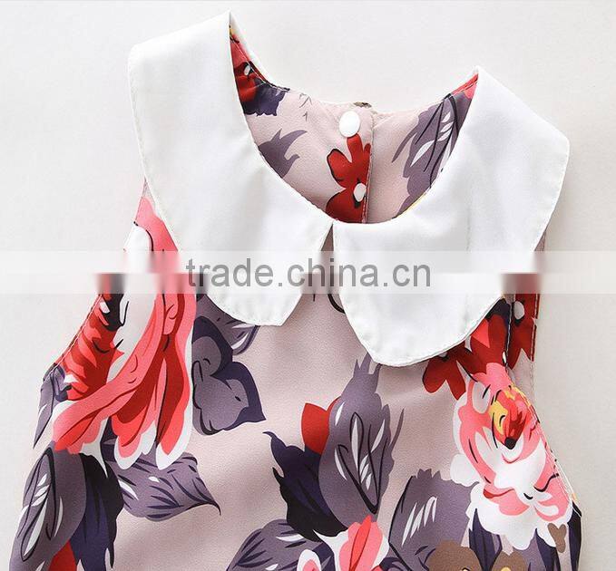 White Collar Bodysuit Vintage Black Floral Newborn Baby Clothes Romper Apparel