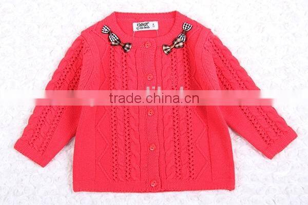 Girls hollow out design round neck sweater pattern