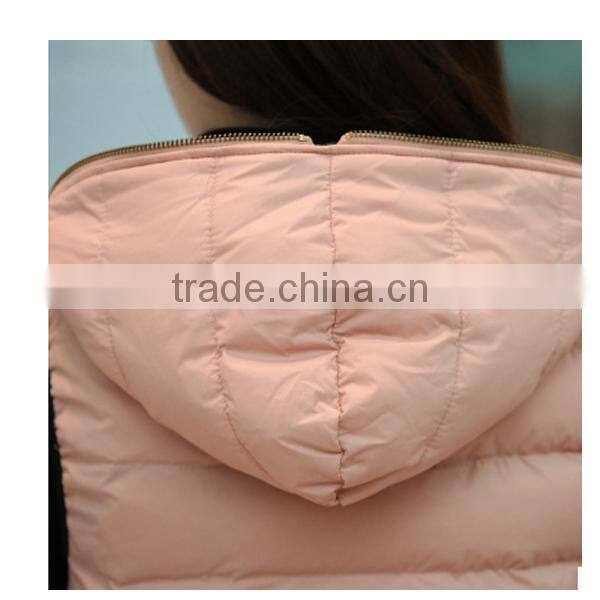 2015 New Fashion Customized Casual Women Cotton Vest With Hoody,Down Gilet
