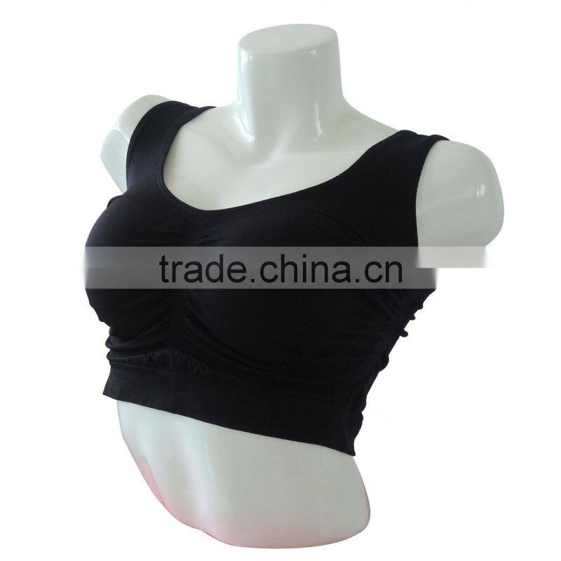 Hot sale fitness bra top ladies lingerie sexy seamless women's nylon tube bra