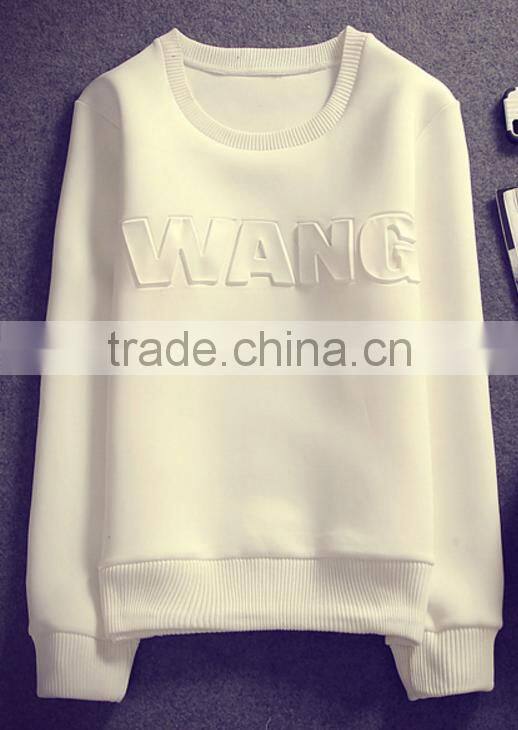 Fashion Scuba Crewneck Sweatshirt Embossed Pullover