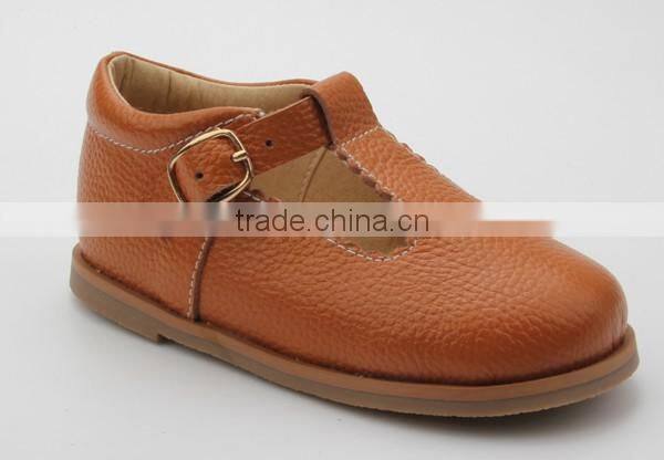 Skidproof genuine leather hard sole wholesale toddler shoes