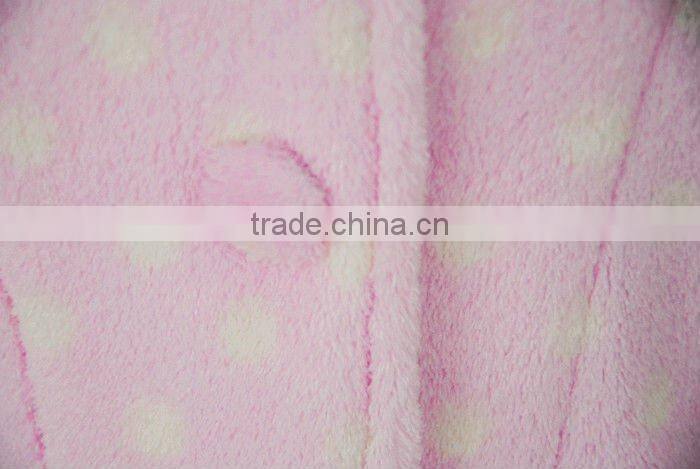 girls' 100% polyester pink coral fleece pajama