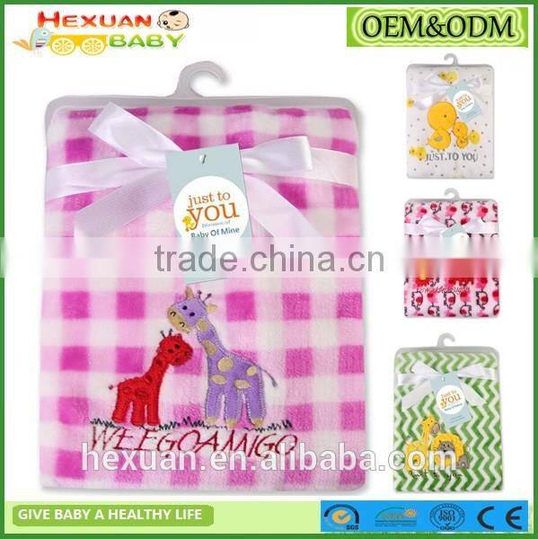 Cute Plain Animal Hood Blanket With Baby Coral Fleece Blanket