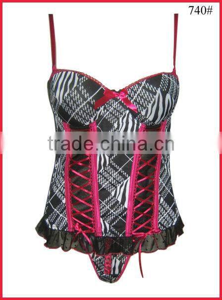 New design of ladies corset underwear body shaper ladies bustier lace corset 20#