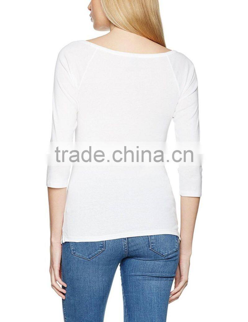 Women's Boat Neck 3/4 Raglan Sleeve T Shirt