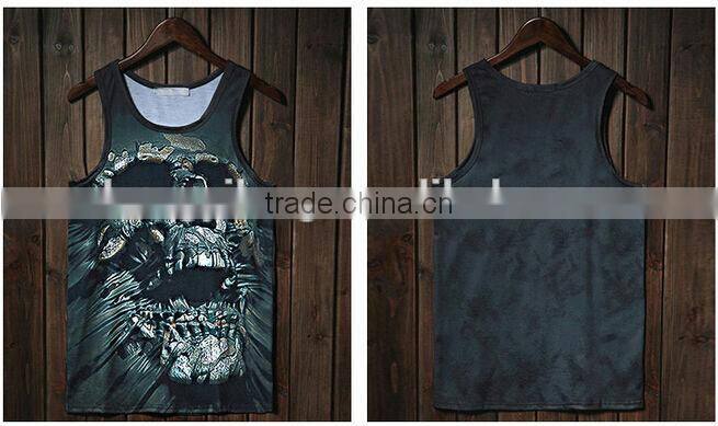 2014 oem sublimation printed men's running singlet fcustom design actory