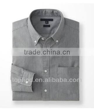100% Leisured denim style fitted long sleeve shirt Men