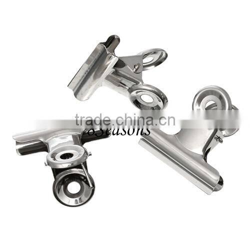 High Qaulity Silver Tone 5.0cmx4.4cm Stainless Steel Office Metal Bulldog Clips