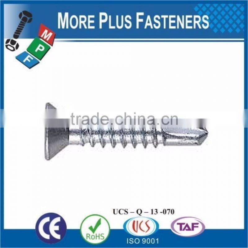 Made in Taiwan Stainless Steel Black Phosphate Yellow Zinc Plated Countersunk Phillips Bulge Head Self Drilling Screw