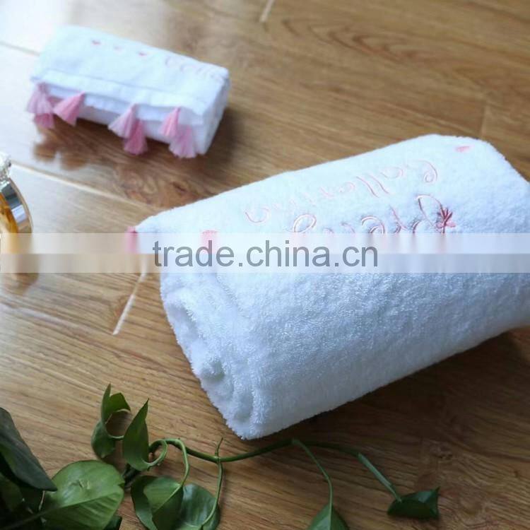 Gift set promotional cotton towel with tassle luxury gift set