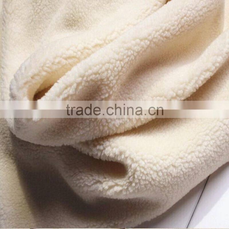 100% polyester plain dyed super soft 288F sherpa fleece fabric