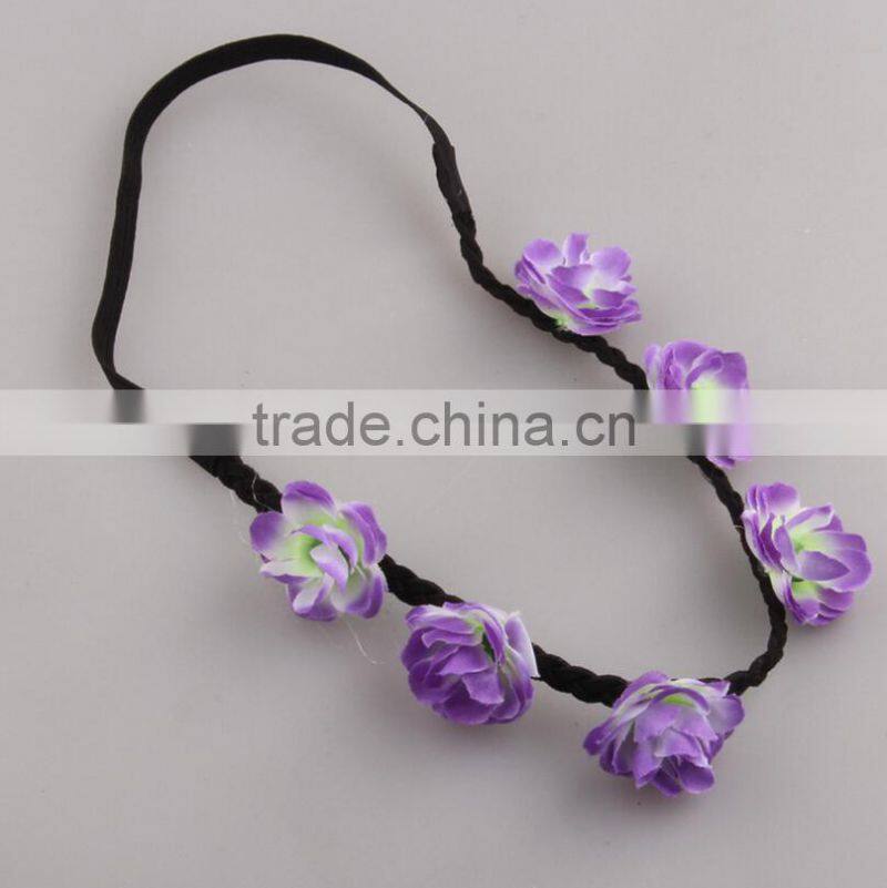 Creamy White Flower Rose Ribbon Half Crown Headband Princess Crown Headband Girls Crown Headband