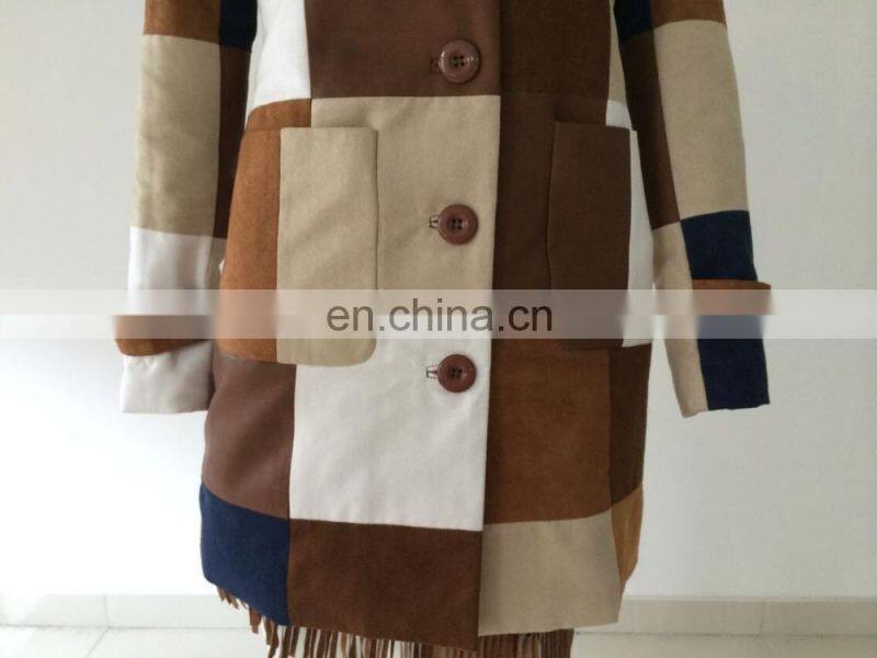 Ladies suede patched jackt