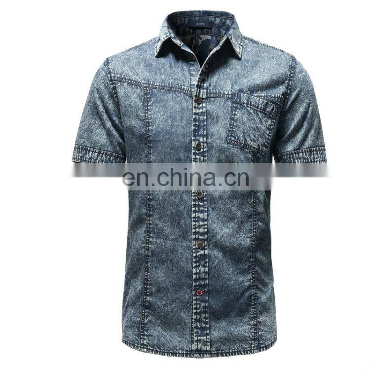 in stock items latest fashion cotton denim shirt
