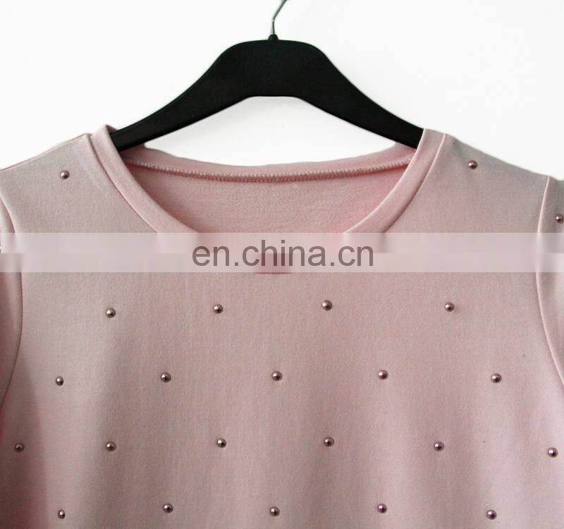 2016 women's top with long sleeve round Collar pullover