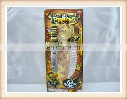 Kids Plastic Pirate play set sword telescope hook ring pirate toy
