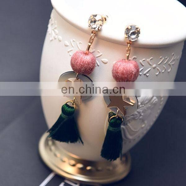 2017 New design lovely ball pure color earrings