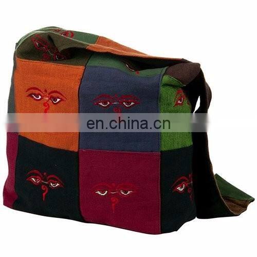 Cotton canvas fabric owl design shopping tote bags