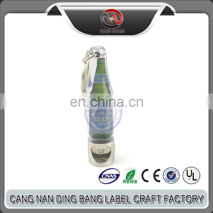 Promotional Items Custom Logo Available Keyring Type Advertising Souvenir 3D Bottle Shape Acrylic Bottle Opener
