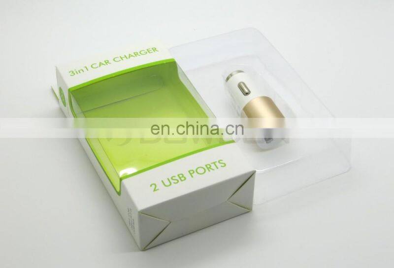 Universal Dual USB 2 Port Car Charger and Safety Hammer Charger 5V 2A