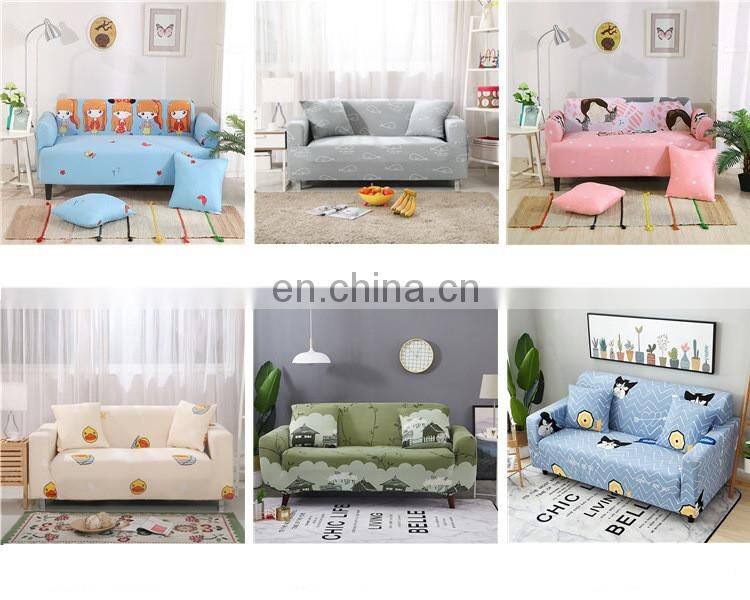 amazon hot sell designs full cover elastic sofa stretch spandex protective Elastic stretch corner sofa covers
