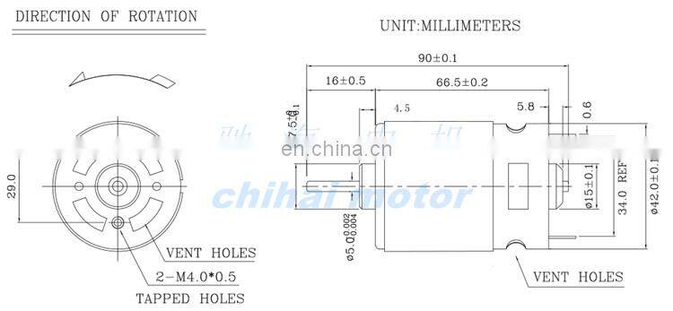 chihai CHR-S775 DC24V 8300RPM Permanent magnet Large Torque dc carbon brush motor