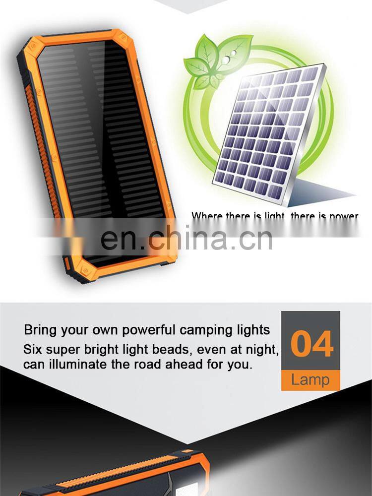 Hot Selling portable Custom solar charger sunlight traveller 10000mah solar Power Bank Powerbank