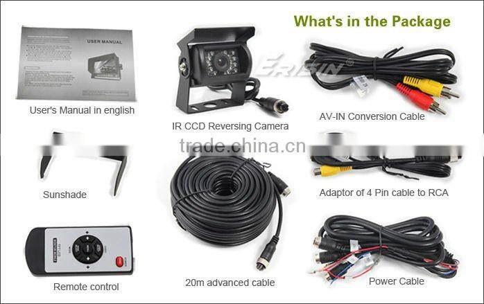ES312 Erisin Truck 7" HD Color TFT LCD Monitor Sunvisor CCD Rear View Camera