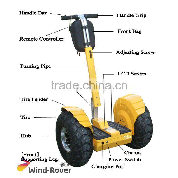 self-balance 2000w electric snow scooter electric scooter with big wheels