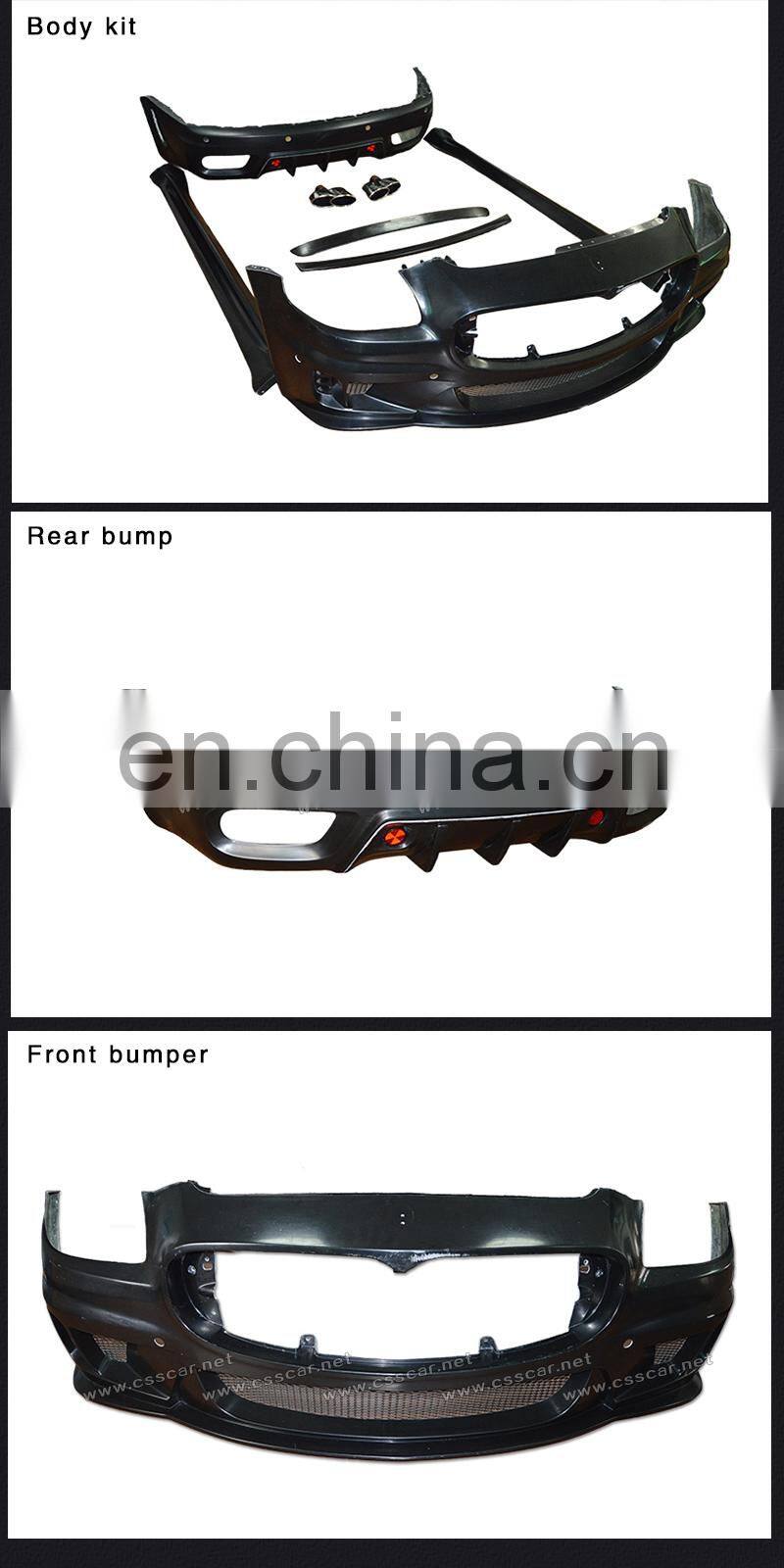 Top Selling WD Style Fiberglass Side Skirts Body Kit Car Parts Suitable For Maserati Quattroporte Front Bumper Kits