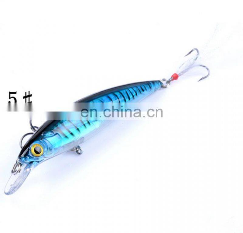 Hot Sale 11cm 13.4g ABS Plastic Fish Bait Fishing Minnow With Feather Hook