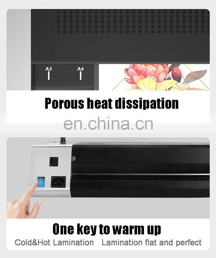 A3 Size office Laminator Hot &Cold Pouch Laminating machine with 320mm portable office thermal laminator