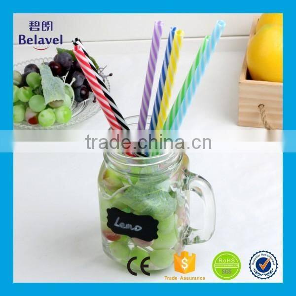 High quality straight 23cm straw with button pp plastic drinking straws