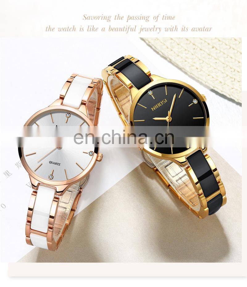 NIBOSI Watch Women Watches Ladies Creative Women's Ceramic Bracelet Watches Female Clock Relogio Feminino Montre Femme