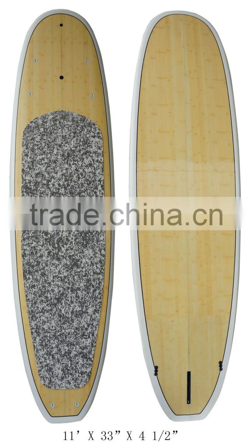 11'Epoxy bamboo stand up paddle board SUP surfboard hot sale fiberglass board