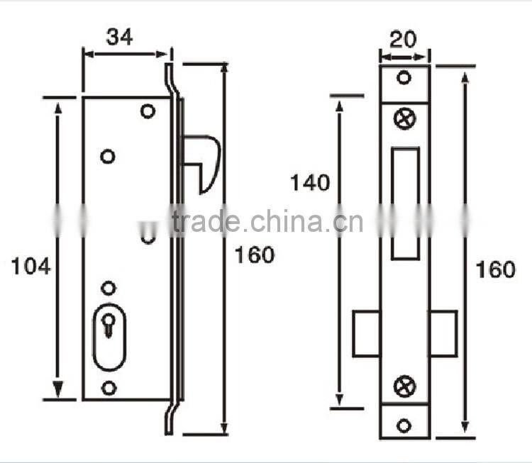 High quality good selling stainless steel door lock for aluminium and wooden door