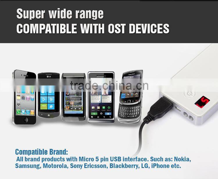 OEM High capacity mini mobile power bank with two LED flashlight+Digital Display screen Power Indicator design ,PB010