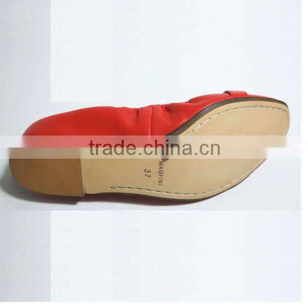 Latest Lady Leather Flat Casual Shoes High Quality Genuine Shoes