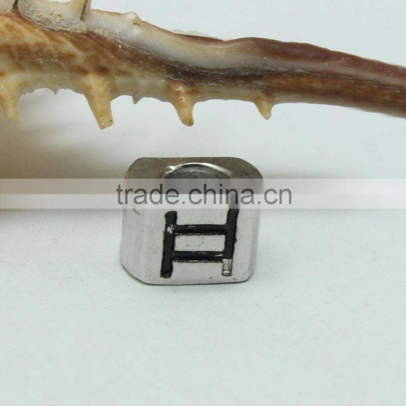 Wholesale Zinc Alloy Archaized Pdora Square Shape Anti-silver Slide Beads