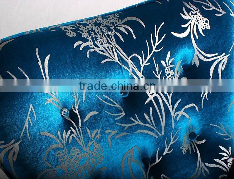 bule fancy living room chair with embroidery
