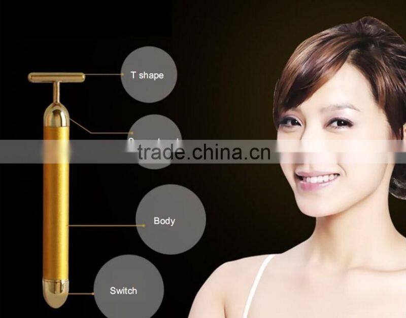 face roller T Shape facial machine Beauty Esthetic Bar face roller massager gold bar 24k