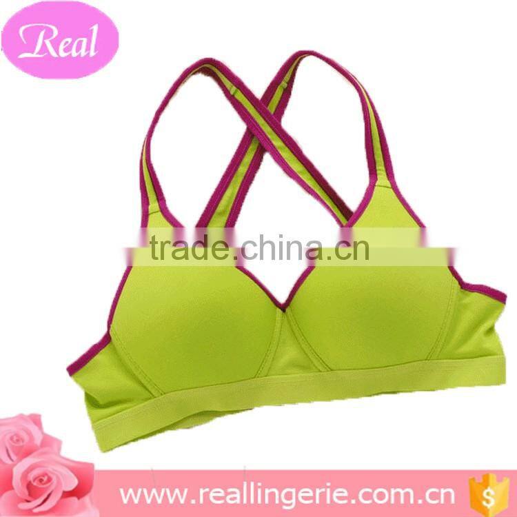 3/4 colorful teen girls cotton seamless bra/cotton briefs