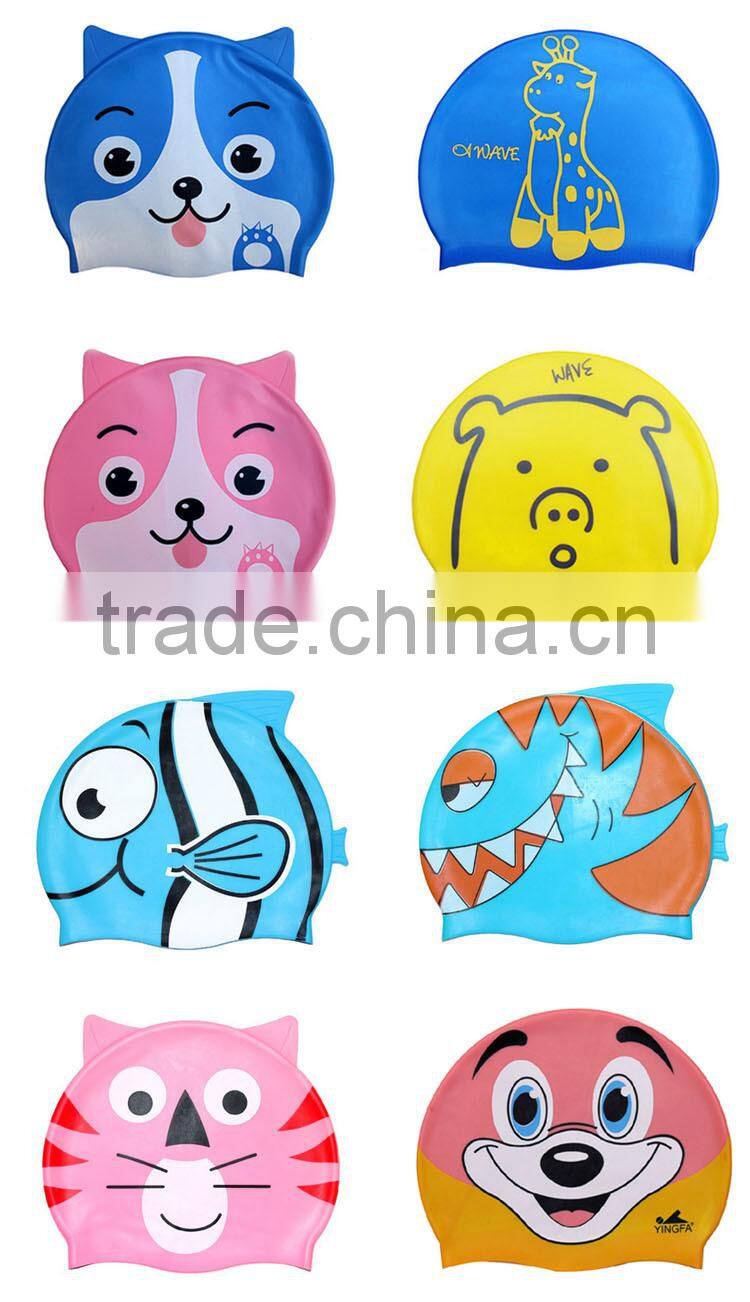 High quality custom colorful nude silicone swim cap For Long Hair