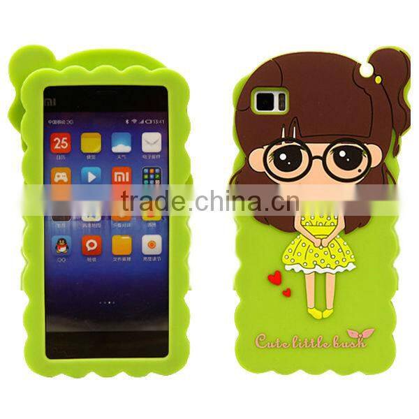 For xiaomi Mi3 mobile phone case Cute girl Cartoon silicon soft case